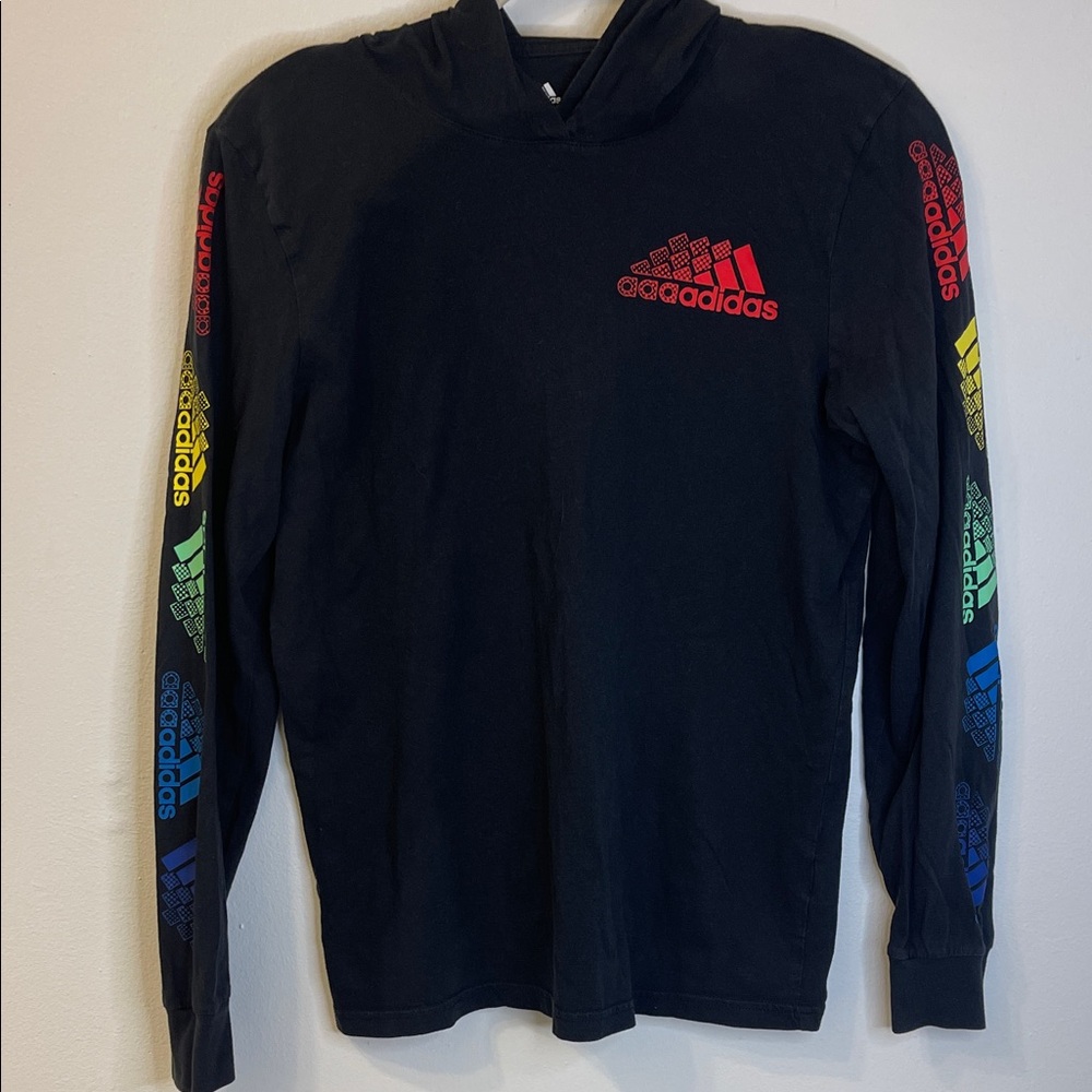Adidas Boys Hoodie with Rainbow Logo Size Large 14/16